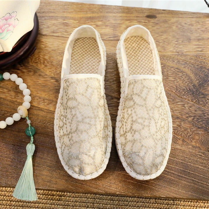 Summer Lace Mesh Shoes Breathable Solid Color Plain Color Plain Simple Hanfu Women'S Lightweight Platform Cake Bottom Women'S Zen Shoes Mori Women - Image 3
